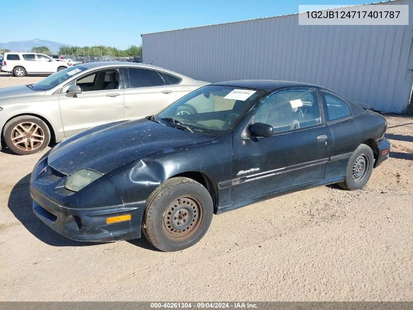 2001 Pontiac Sunfire Se VIN: 1G2JB124717401787 Lot: 40261304