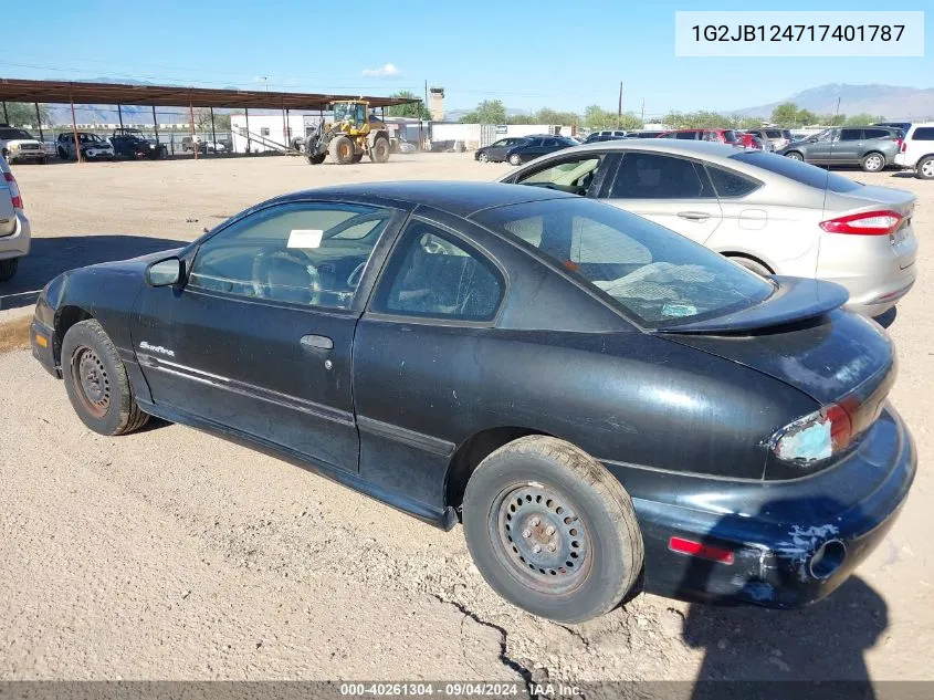 2001 Pontiac Sunfire Se VIN: 1G2JB124717401787 Lot: 40261304