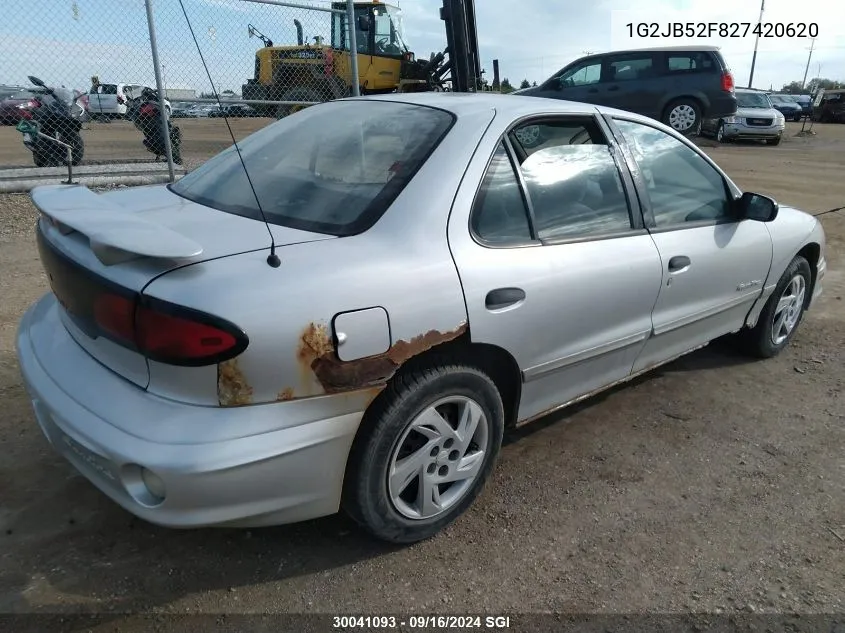 2002 Pontiac Sunfire Se VIN: 1G2JB52F827420620 Lot: 30041093