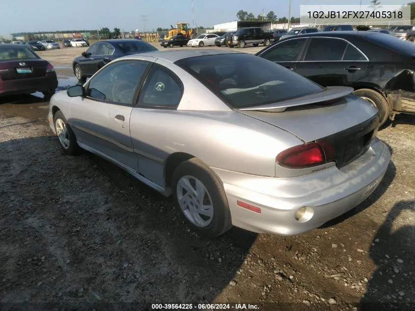 2002 Pontiac Sunfire Se VIN: 1G2JB12FX27405318 Lot: 39564225