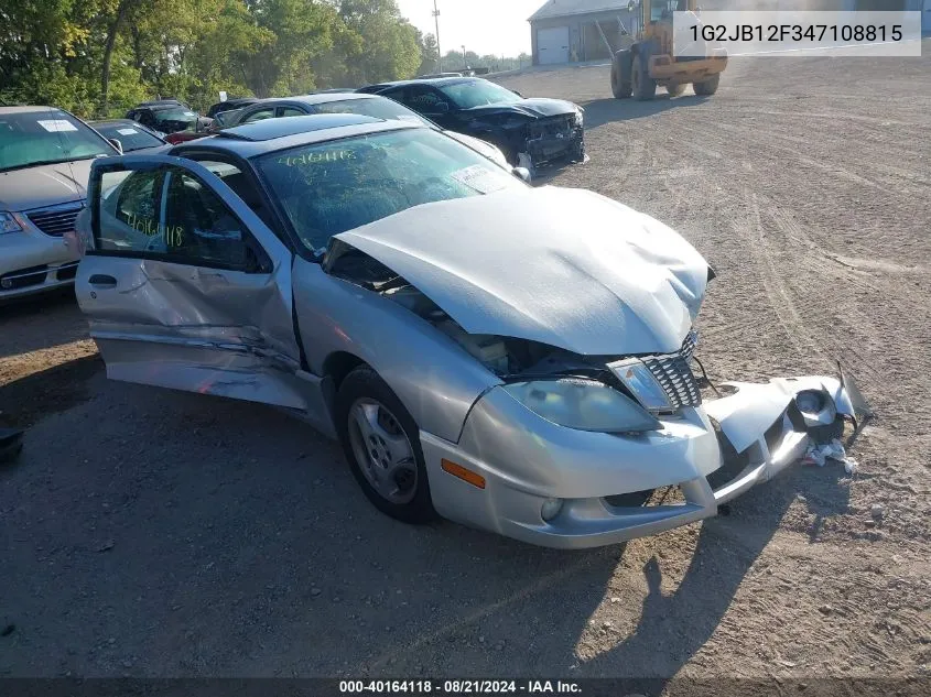 2004 Pontiac Sunfire VIN: 1G2JB12F347108815 Lot: 40164118