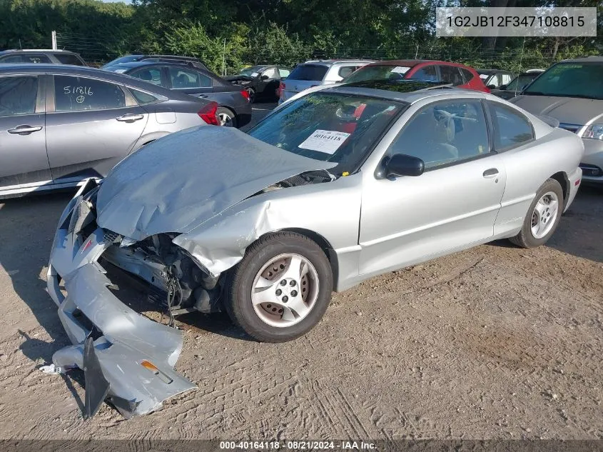 2004 Pontiac Sunfire VIN: 1G2JB12F347108815 Lot: 40164118