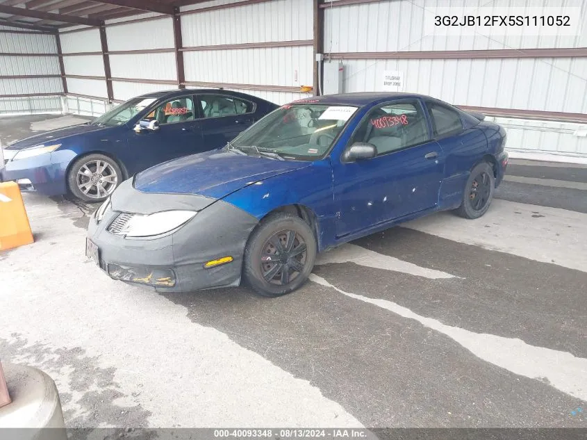 2005 Pontiac Sunfire VIN: 3G2JB12FX5S111052 Lot: 40093348