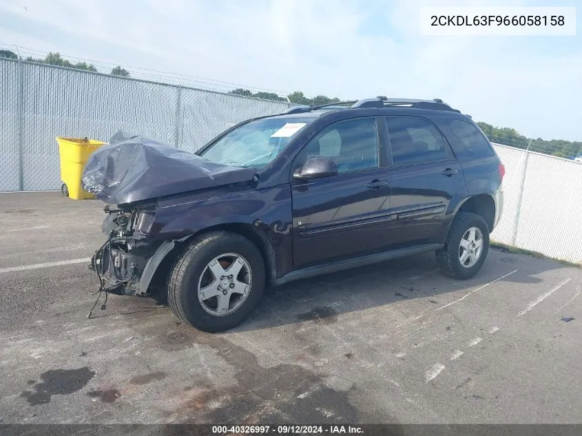 2006 Pontiac Torrent VIN: 2CKDL63F966058158 Lot: 40326997