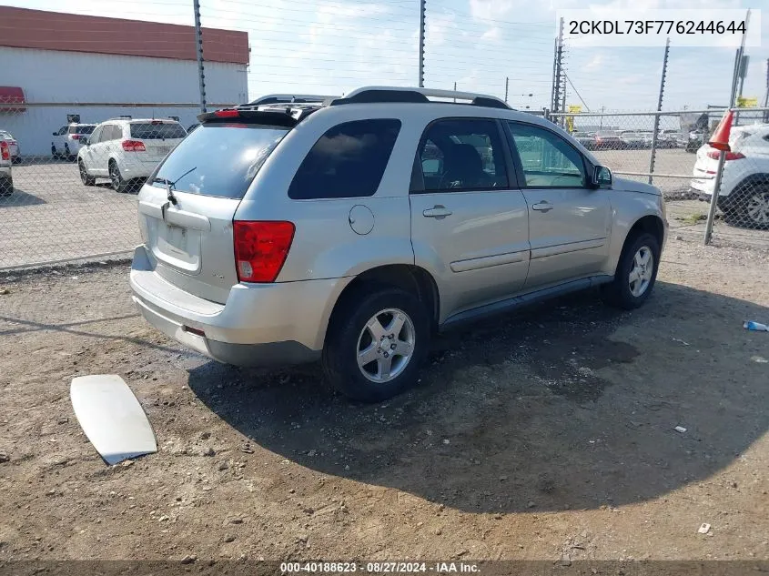 2007 Pontiac Torrent VIN: 2CKDL73F776244644 Lot: 40188623