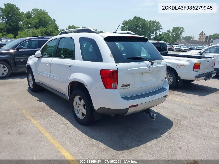 2CKDL43F986279945 2008 Pontiac Torrent