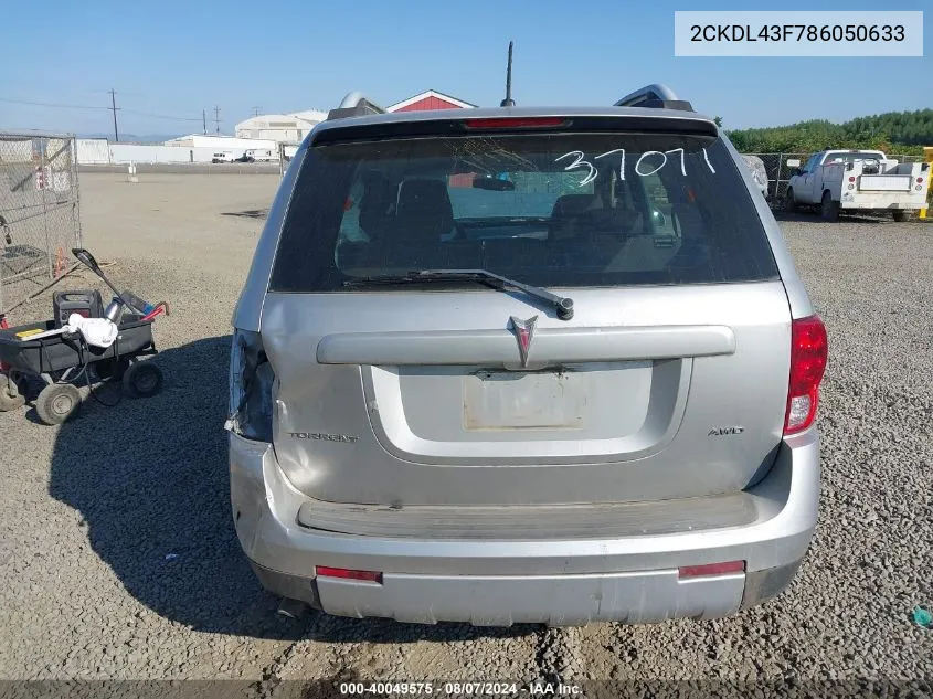 2CKDL43F786050633 2008 Pontiac Torrent