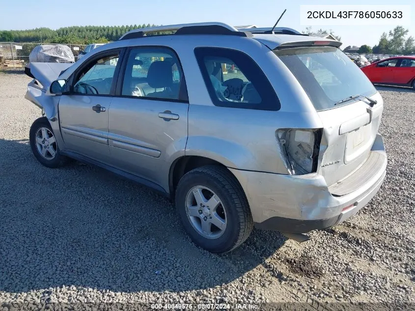 2008 Pontiac Torrent VIN: 2CKDL43F786050633 Lot: 40049575