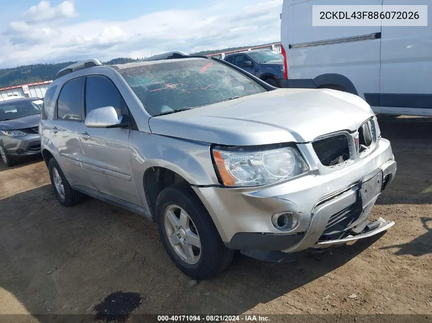 2CKDL43F886072026 2008 Pontiac Torrent