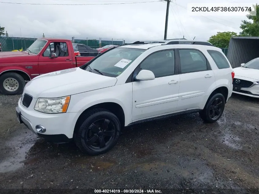 2008 Pontiac Torrent VIN: 2CKDL43F386307674 Lot: 40214019