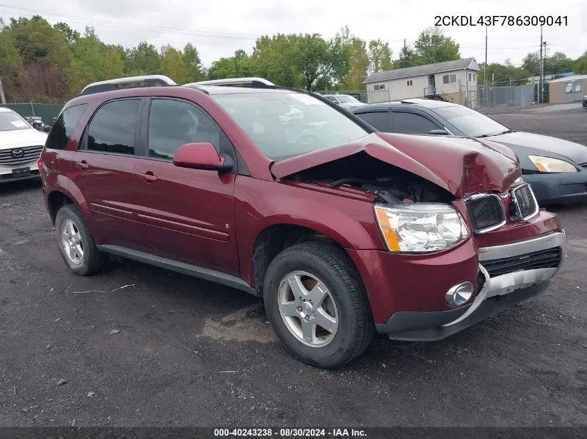 2008 Pontiac Torrent VIN: 2CKDL43F786309041 Lot: 40243238