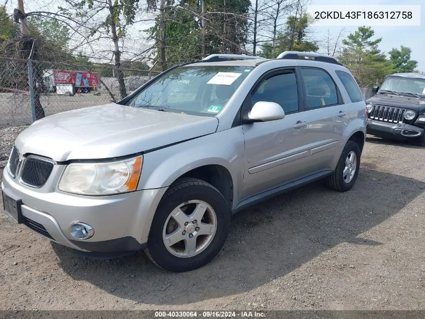 2CKDL43F186312758 2008 Pontiac Torrent