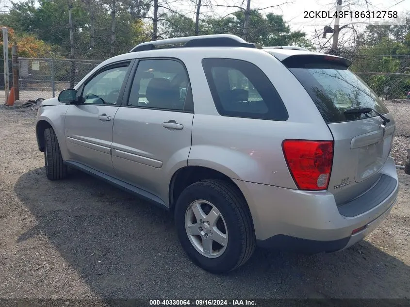 2CKDL43F186312758 2008 Pontiac Torrent