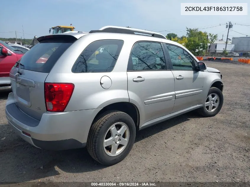 2CKDL43F186312758 2008 Pontiac Torrent