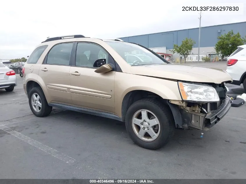 2008 Pontiac Torrent VIN: 2CKDL33F286297830 Lot: 40346496