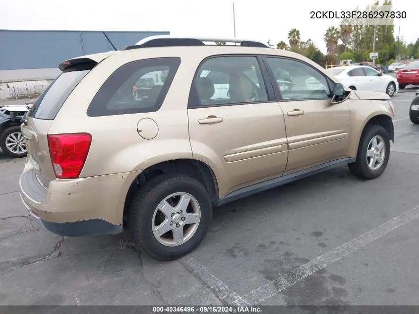 2008 Pontiac Torrent VIN: 2CKDL33F286297830 Lot: 40346496