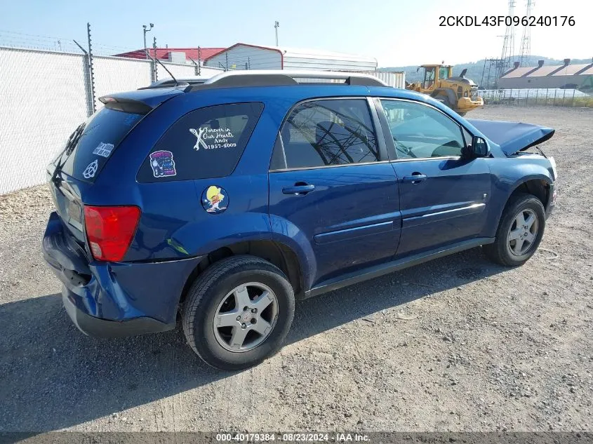 2009 Pontiac Torrent VIN: 2CKDL43F096240176 Lot: 40179384