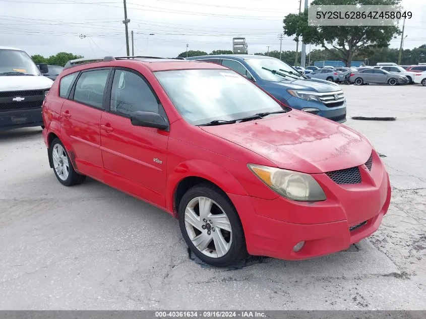 2004 Pontiac Vibe VIN: 5Y2SL62864Z458049 Lot: 40361634