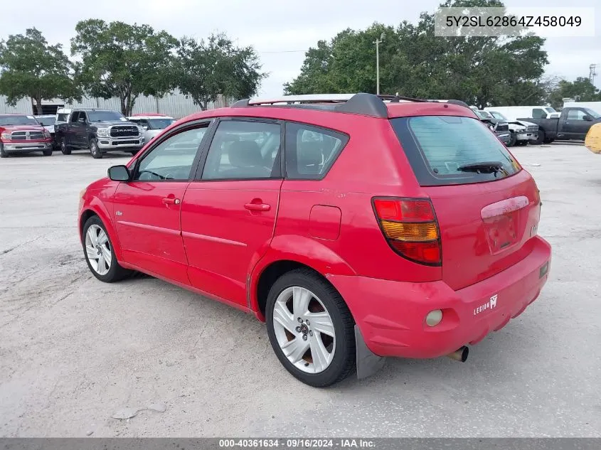 2004 Pontiac Vibe VIN: 5Y2SL62864Z458049 Lot: 40361634