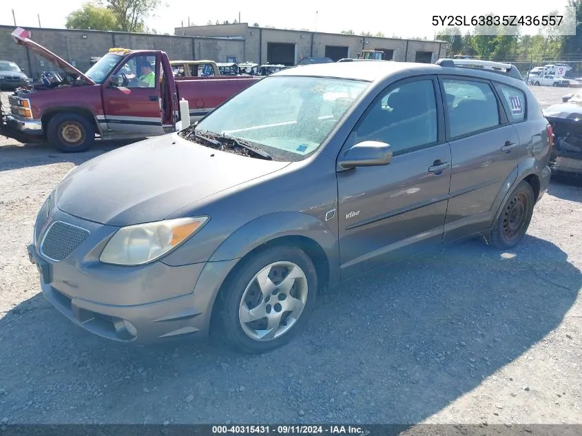 2005 Pontiac Vibe VIN: 5Y2SL63835Z436557 Lot: 40315431