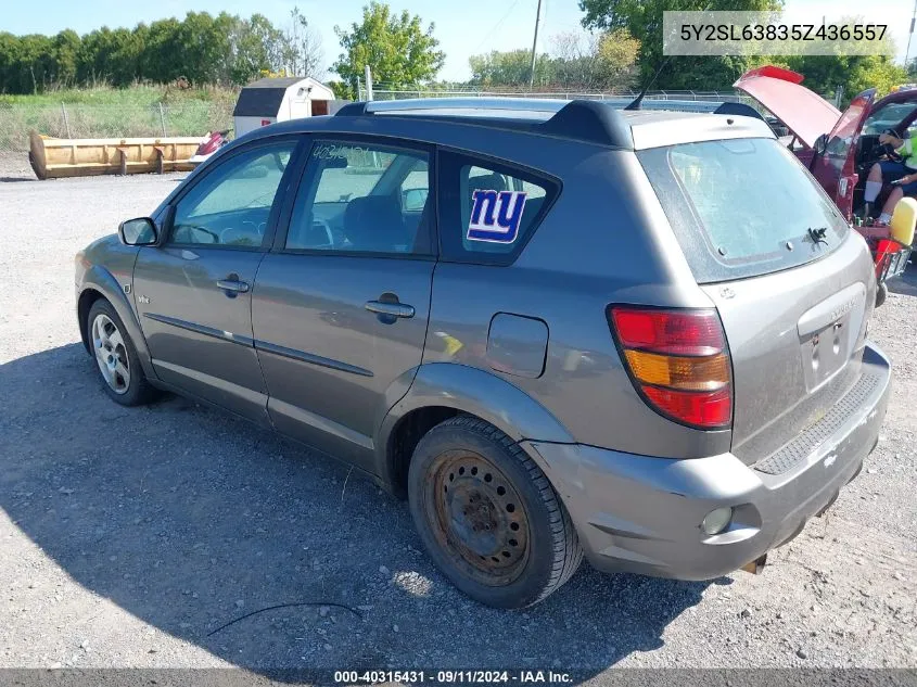 2005 Pontiac Vibe VIN: 5Y2SL63835Z436557 Lot: 40315431