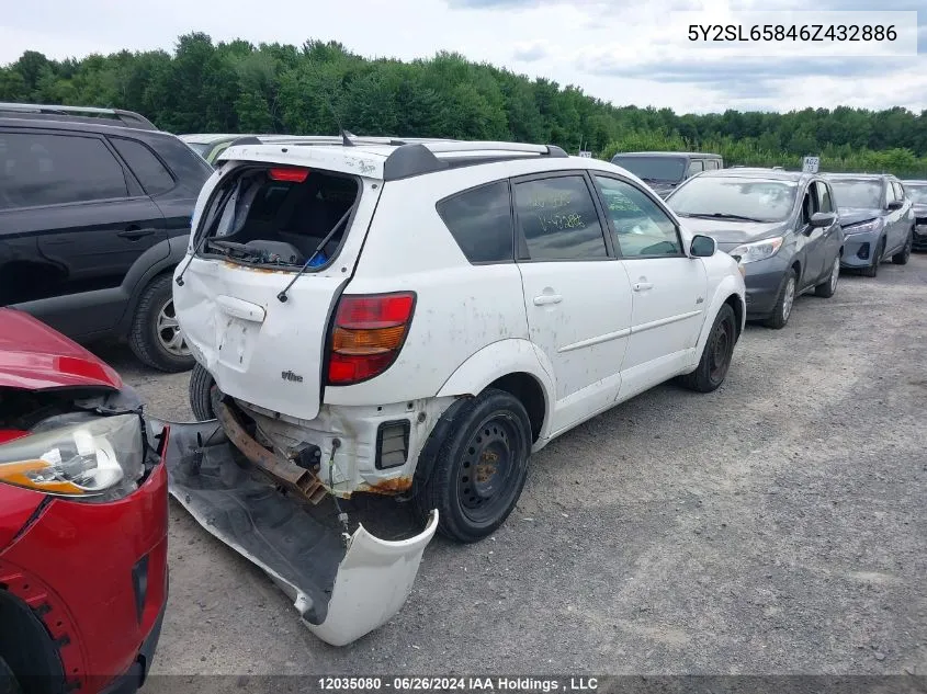 2006 Pontiac Vibe VIN: 5Y2SL65846Z432886 Lot: 12035080