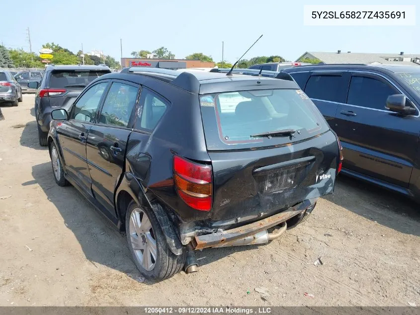 2007 Pontiac Vibe VIN: 5Y2SL65827Z435691 Lot: 12050412