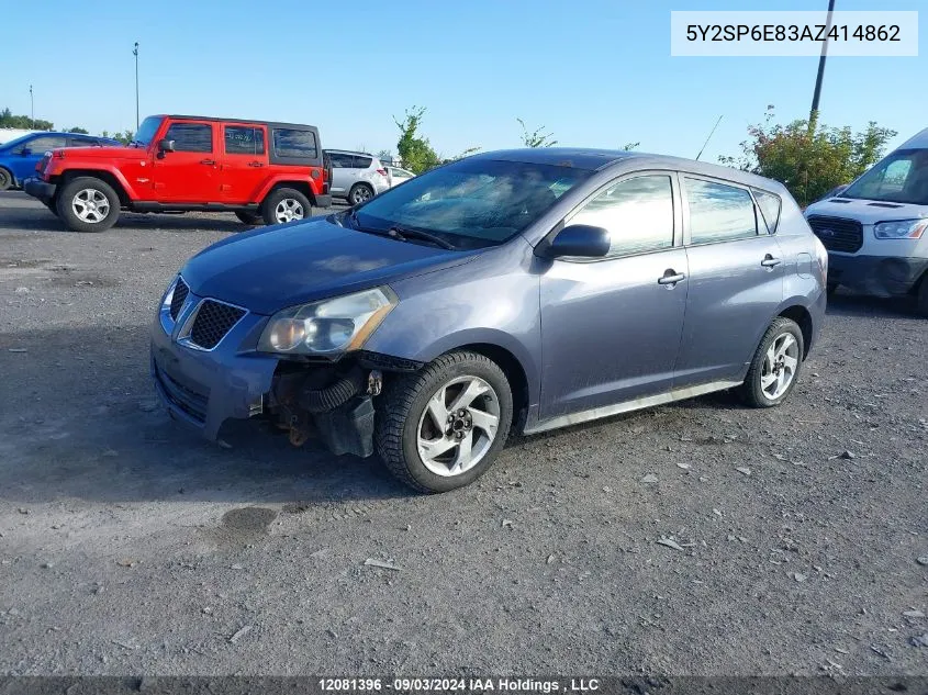 2010 Pontiac Vibe VIN: 5Y2SP6E83AZ414862 Lot: 12081396