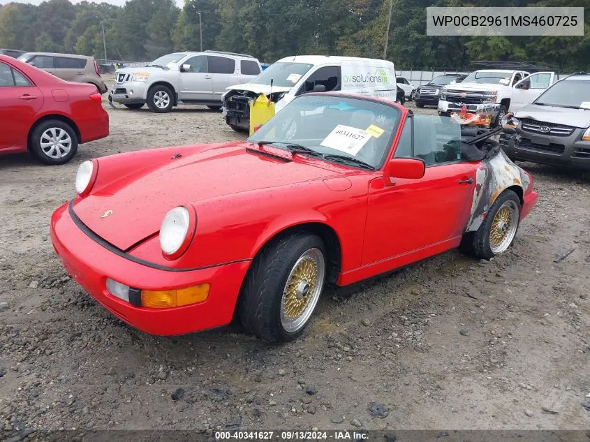 1991 Porsche 911 Carrera 2/Carrera 4 VIN: WP0CB2961MS460725 Lot: 40341627