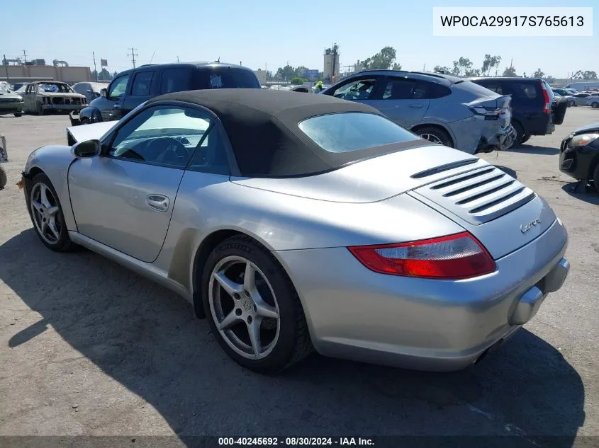 2007 Porsche 911 Carrera/Carrera 4 VIN: WP0CA29917S765613 Lot: 40245692