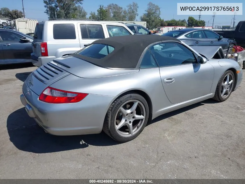 2007 Porsche 911 Carrera/Carrera 4 VIN: WP0CA29917S765613 Lot: 40245692