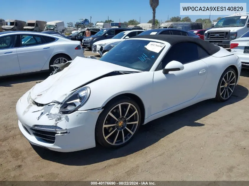 2014 Porsche 911 Carrera VIN: WP0CA2A9XES140829 Lot: 40176690