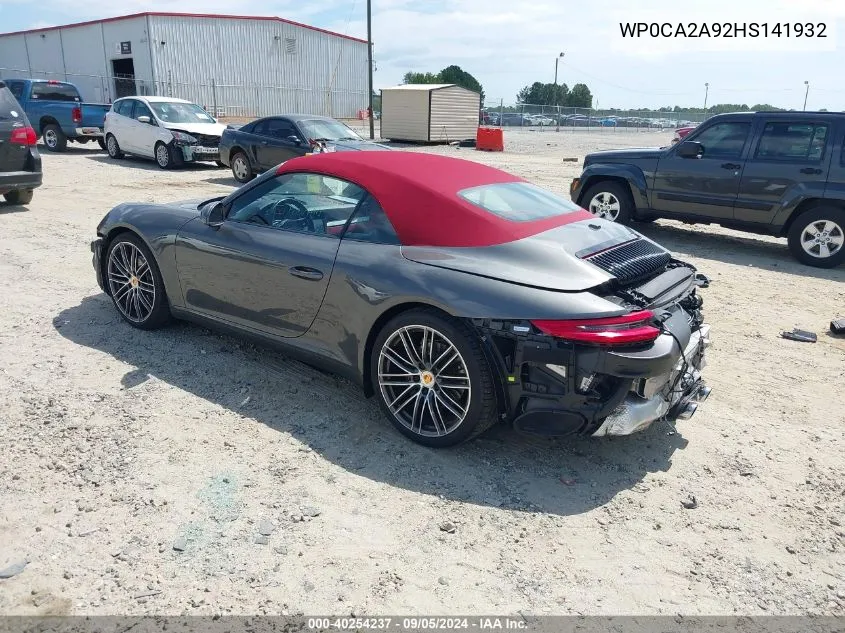 WP0CA2A92HS141932 2017 Porsche 911 Carrera