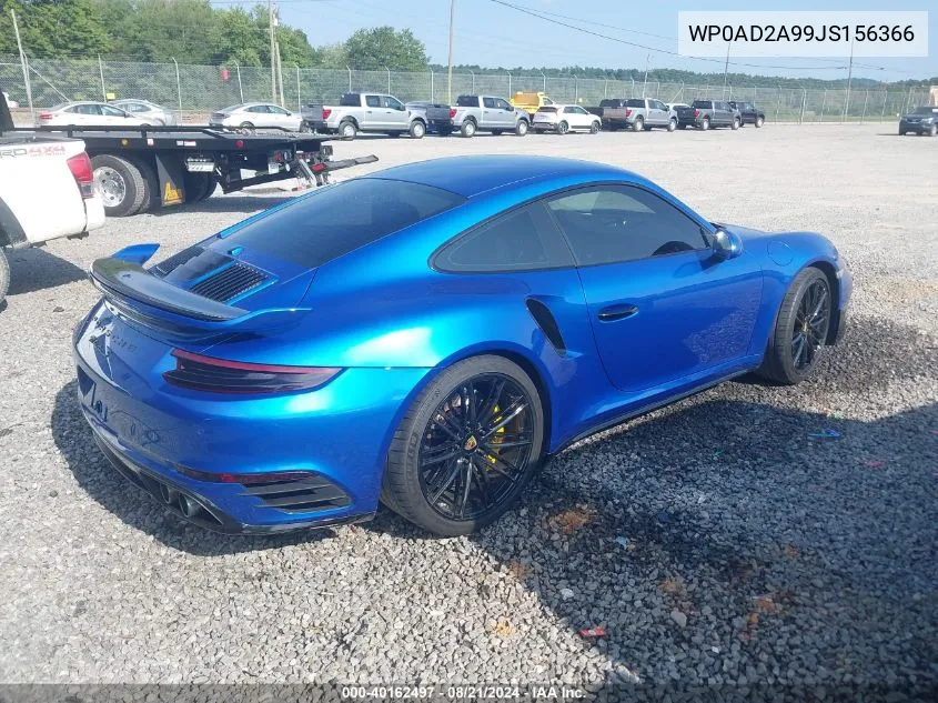 2018 Porsche 911 Turbo S VIN: WP0AD2A99JS156366 Lot: 40162497