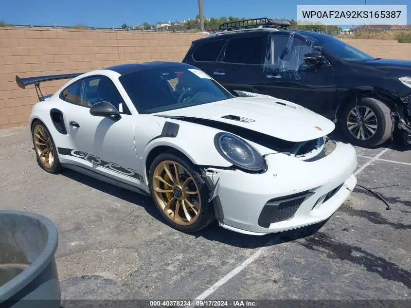 WP0AF2A92KS165387 2019 Porsche 911 Gt3 Rs