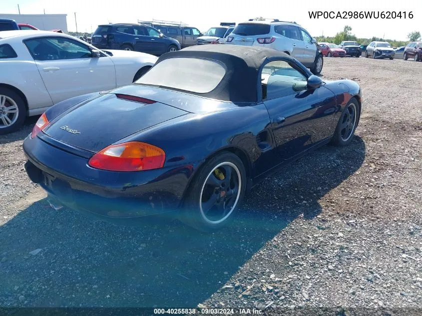 1998 Porsche Boxster VIN: WP0CA2986WU620416 Lot: 40255838