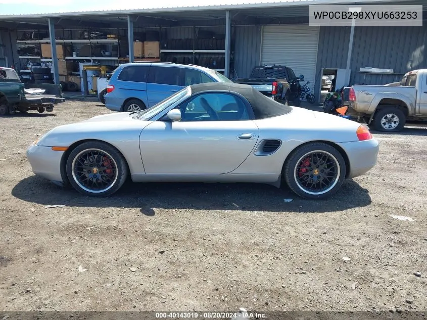 2000 Porsche Boxster S VIN: WP0CB298XYU663253 Lot: 40143019