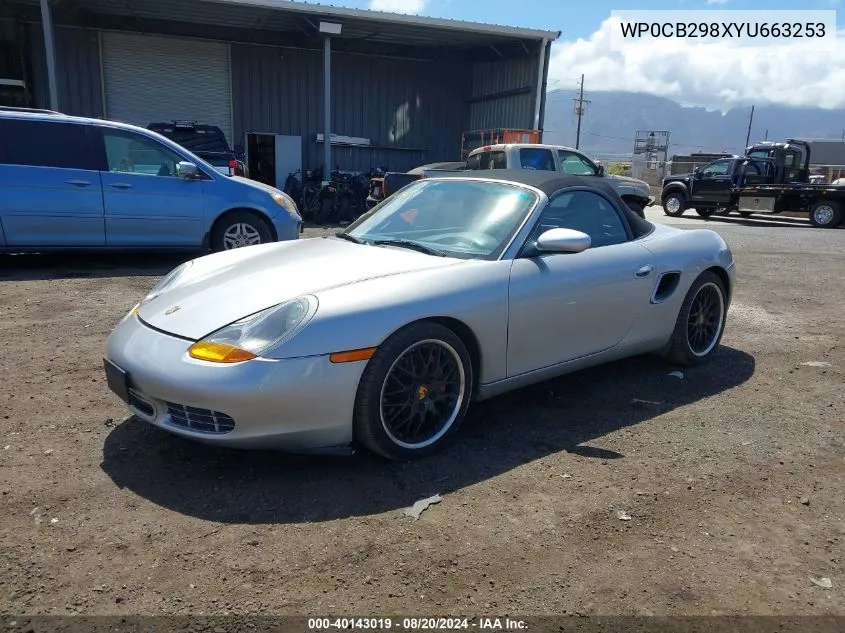 2000 Porsche Boxster S VIN: WP0CB298XYU663253 Lot: 40143019