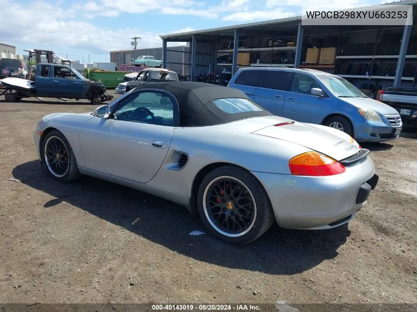 2000 Porsche Boxster S VIN: WP0CB298XYU663253 Lot: 40143019