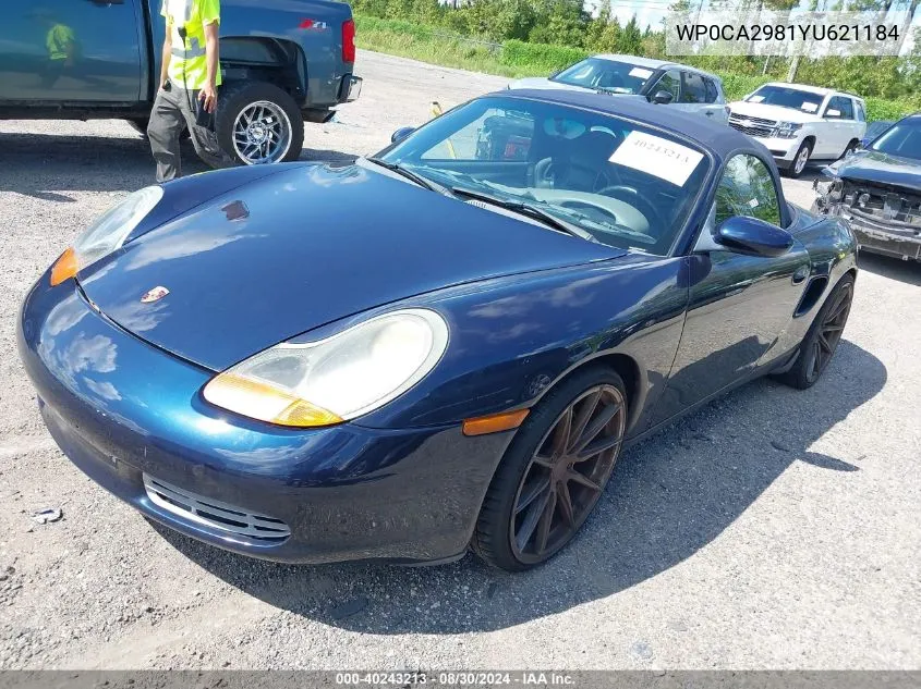 2000 Porsche Boxster VIN: WP0CA2981YU621184 Lot: 40243213