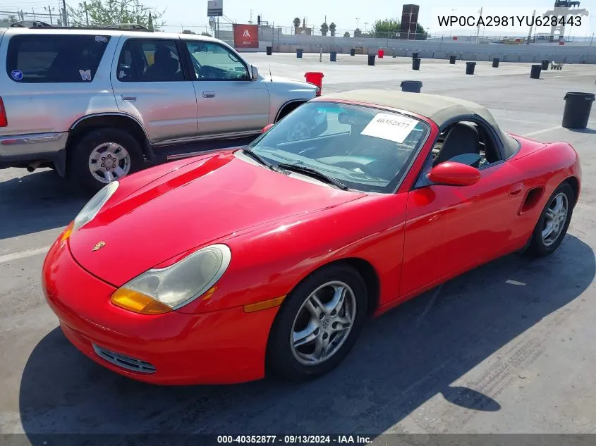 WP0CA2981YU628443 2000 Porsche Boxster