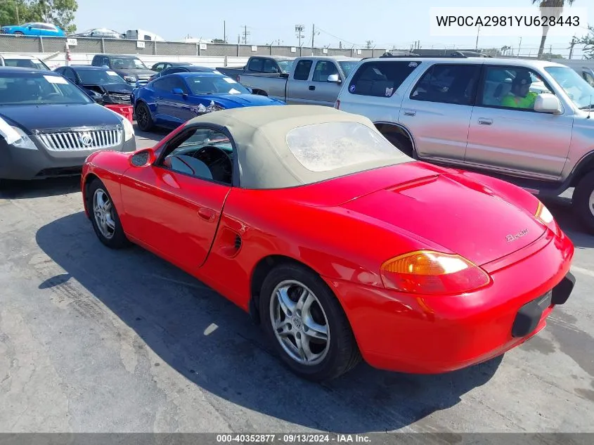 WP0CA2981YU628443 2000 Porsche Boxster