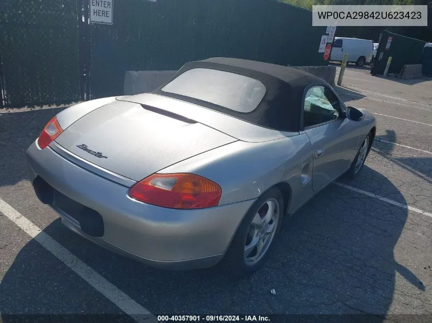 2002 Porsche Boxster VIN: WP0CA29842U623423 Lot: 40357901