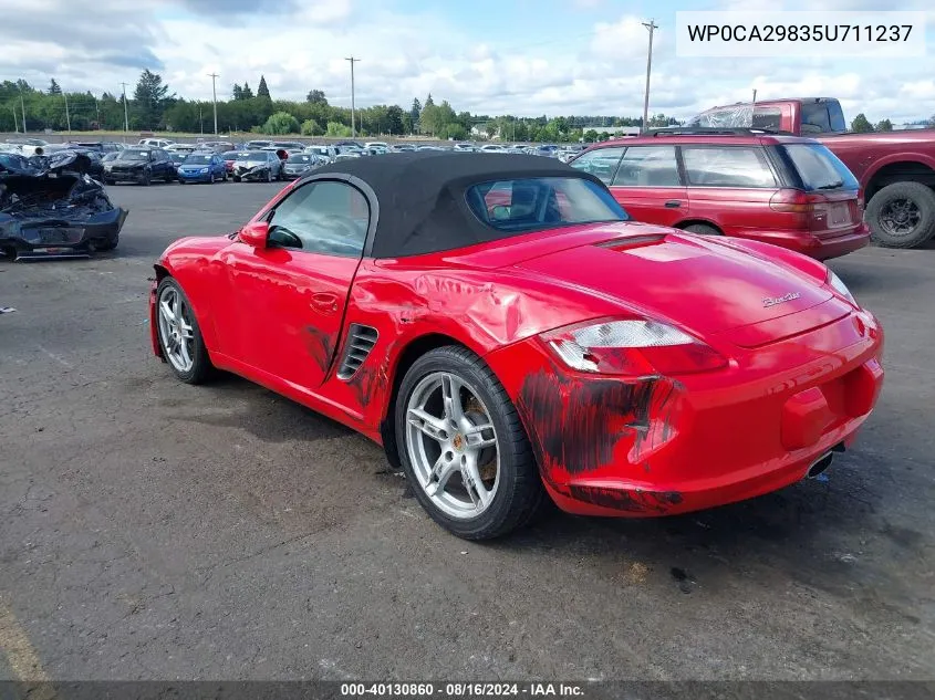 2005 Porsche Boxster VIN: WP0CA29835U711237 Lot: 40130860