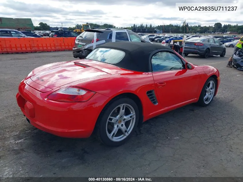 2005 Porsche Boxster VIN: WP0CA29835U711237 Lot: 40130860