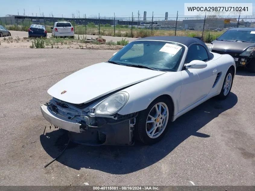 2007 Porsche Boxster VIN: WP0CA29877U710241 Lot: 40115081