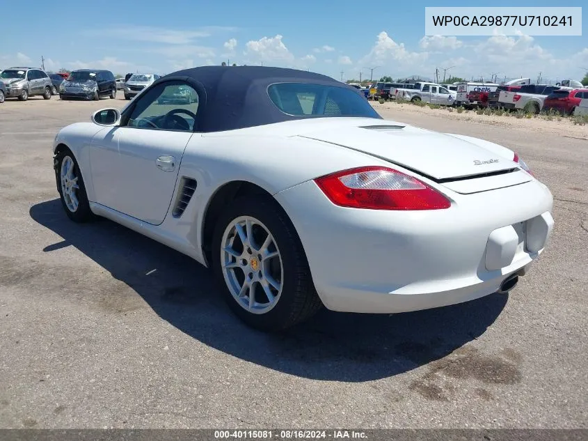 2007 Porsche Boxster VIN: WP0CA29877U710241 Lot: 40115081