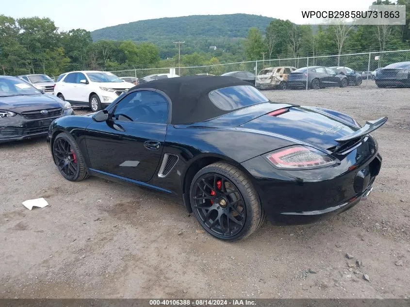 WP0CB29858U731863 2008 Porsche Boxster S