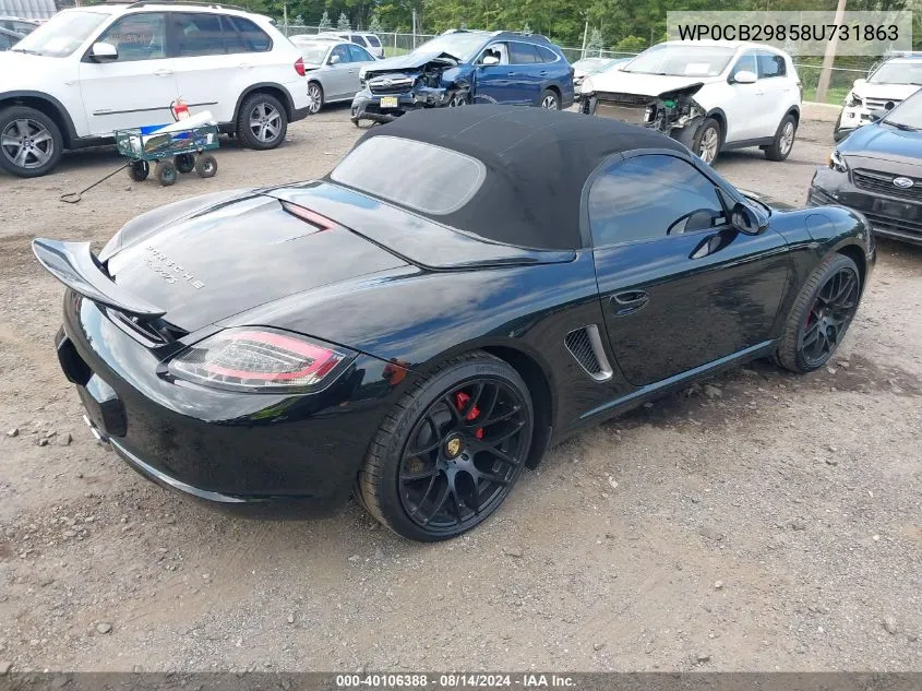 WP0CB29858U731863 2008 Porsche Boxster S