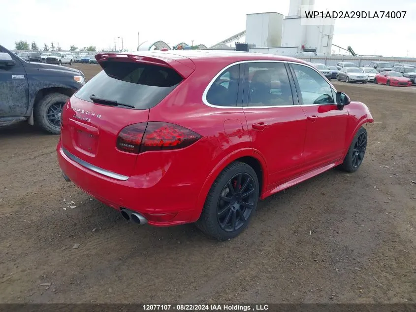 2013 Porsche Cayenne Gts VIN: WP1AD2A29DLA74007 Lot: 12077107